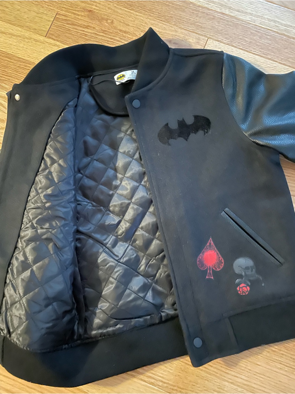 AWESOME DC Comics Batman Dark Knight Graphic Varsity Jacket boys 10-12 coat